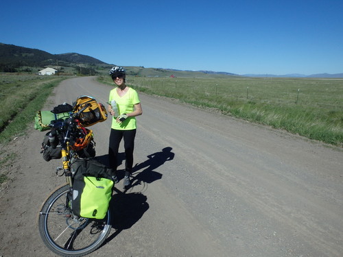 GDMBR: Terry is swapping our first empty bottle with a fresh full bottle.